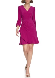 Eliza J Women's 3/ Sleeve V-Neck Short Dress