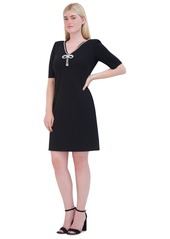 Eliza J Women's Embellished A-Line Dress - Black