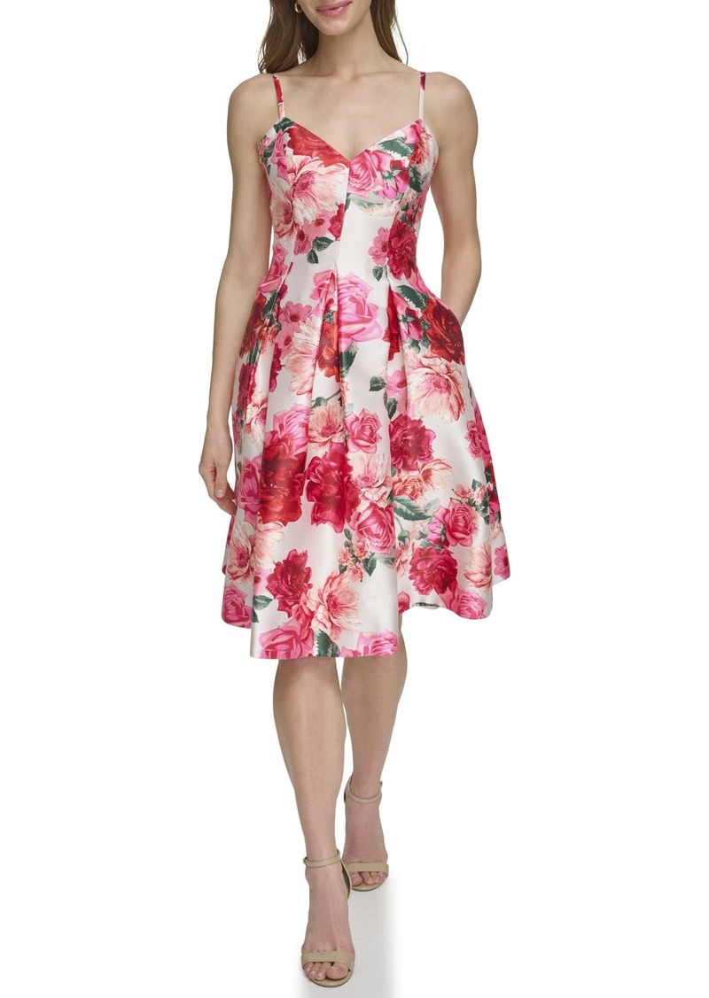 Eliza J Women's Fit and Flare Midi Floral Dress