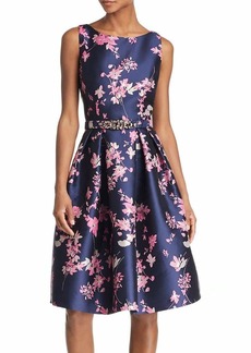Eliza J Women's Floral Fit and Flare Midi Dress
