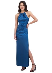 Eliza J Women's Gathered Side-Slit Evening Gown - Peacock