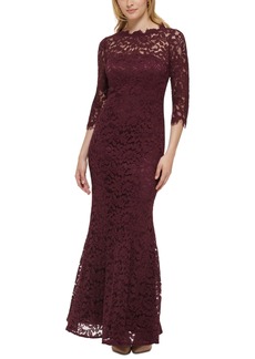 Eliza J Women's Lace 3/4-Sleeve Mermaid Gown - Mulberry