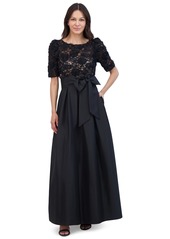 Eliza J Women's Lace-Bodice Bow-Trim Ball Gown - Black