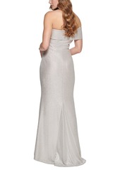 Eliza J Women's One Shoulder Side Tucked Gown - Champagne