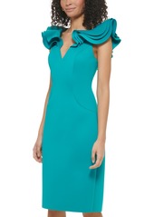 Eliza J Women's Ruffle Cap-Sleeve Bodycon Dress - Jade