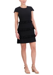 Eliza J Women's Ruffle-Tiered A-Line Dress - Black