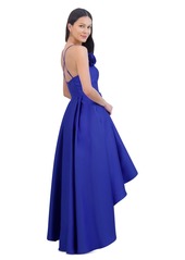 Eliza J Women's V-Neck Sleeveless High-Low Gown - Cobalt