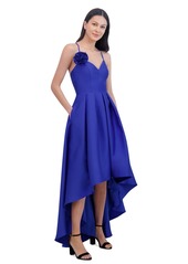 Eliza J Women's V-Neck Sleeveless High-Low Gown - Cobalt