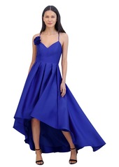 Eliza J Women's V-Neck Sleeveless High-Low Gown - Cobalt