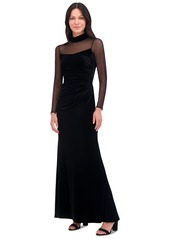 Eliza J Women's Velvet Mock-Neck Gown - Black