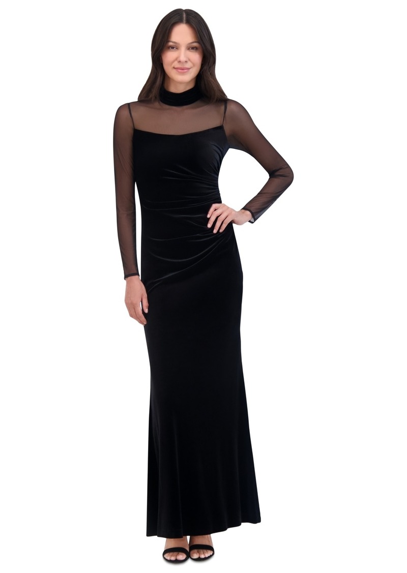 Eliza J Women's Velvet Mock-Neck Gown - Black