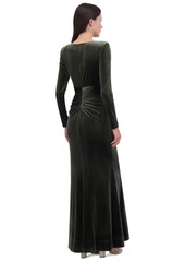 Eliza J Women's Velvet Ruched Gown - Olive