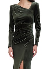 Eliza J Women's Velvet Ruched Gown - Olive