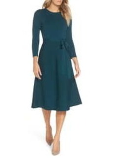 Eliza J Fit & Flare Sweater Dress in Spruce at Nordstrom
