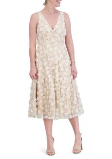 Eliza J Floral Sequin Midi Dress