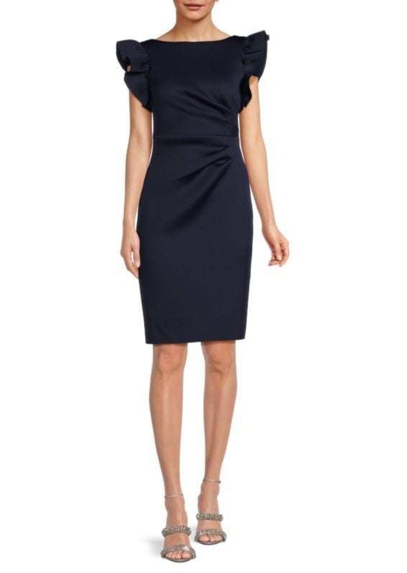 Eliza J Ruffle Sleeve Knee Pencil Dress