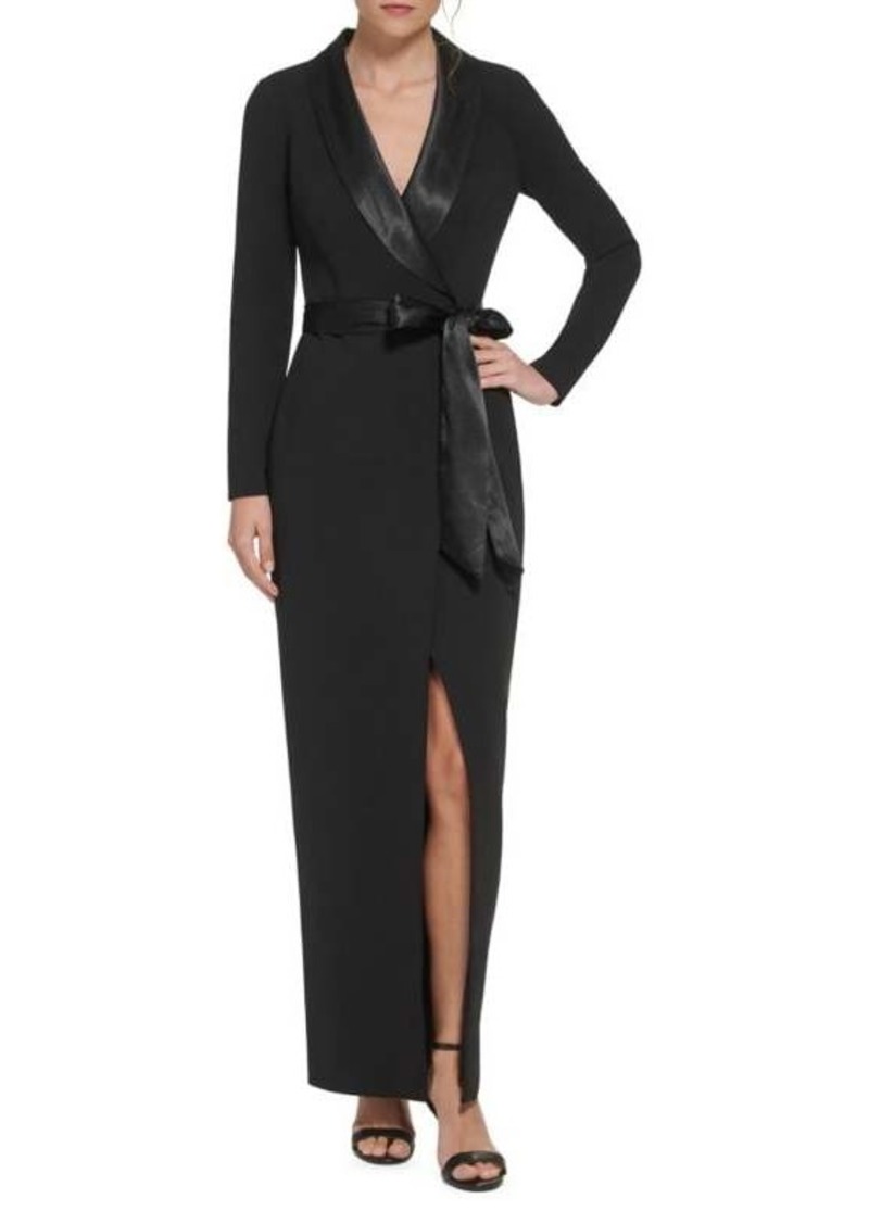 Eliza J Tuxedo Wrap Gown