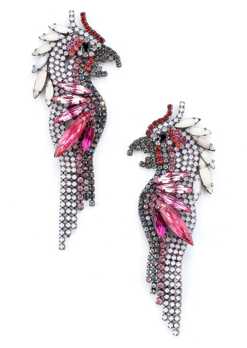 Elizabeth Cole Crystal Parrot Earrings