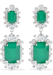 Elizabeth Cole Woman Piper Rhodium-plated Swarovski Crystal Earrings Jade