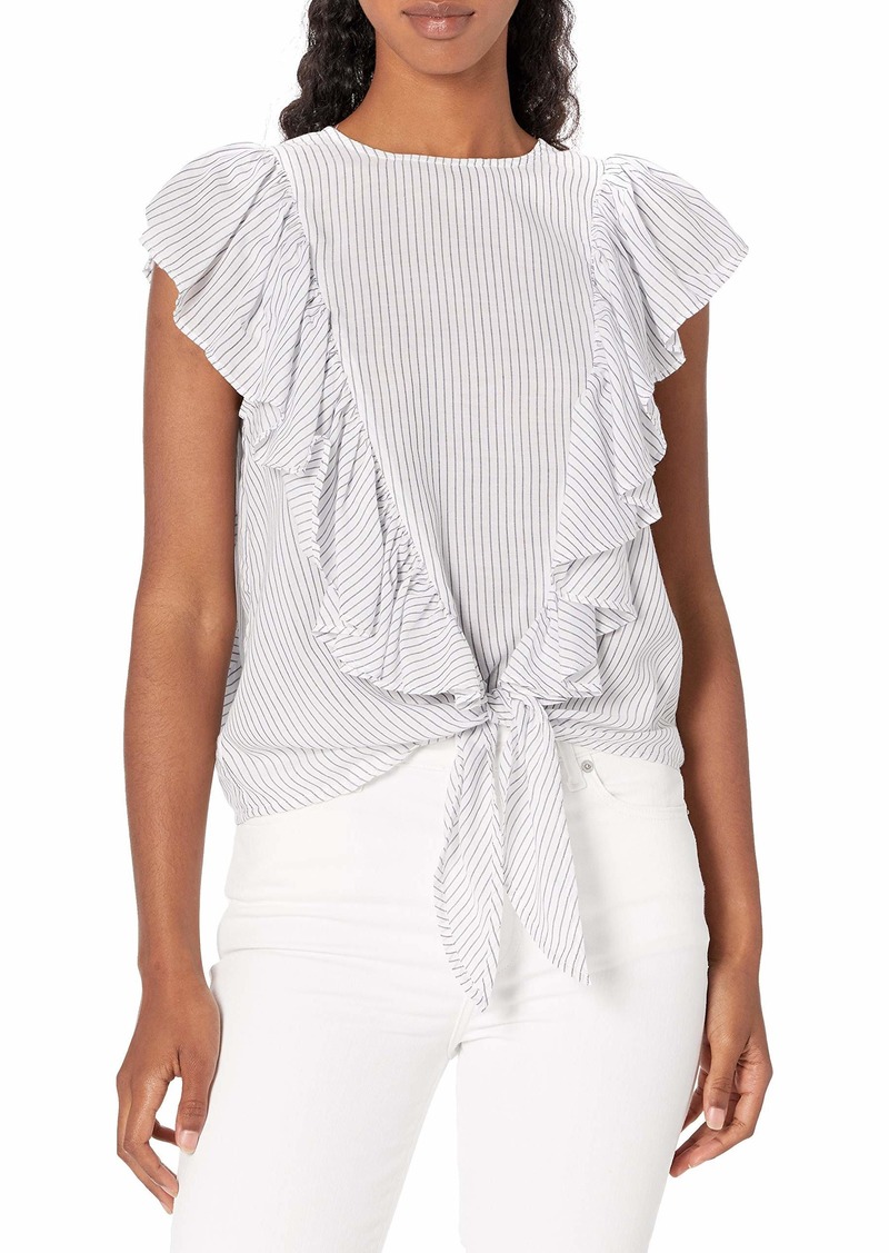 Ella Moss Women's Freeah Ruffle Tie Front Sleeveless Knit Top