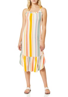 Ella Moss Women's Millie Shirred Knit Dress Citrus-Stripes XSmall