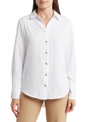 Ellen Tracy Airflow Long Sleeve Button-Up Shirt in French Blue at Nordstrom Rack