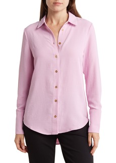 Ellen Tracy Airflow Long Sleeve Button-Up Shirt in Lavender at Nordstrom Rack