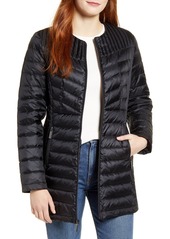 Ellen Tracy Collarless Packable Down Puffer Coat in Black at Nordstrom
