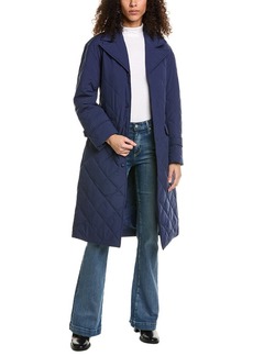 Ellen Tracy Diamond Quilted Trench Coat