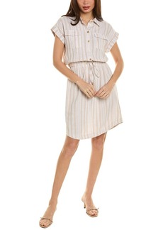 Ellen Tracy Linen-Blend Drawstring Mini Dress