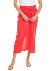 Ellen Tracy Linen-Blend Wrap Skirt