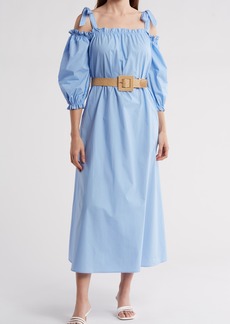 Ellen Tracy Off the Shoulder Long Sleeve Dress in French Blue at Nordstrom Rack