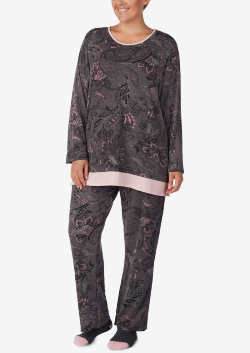 Ellen Tracy Ellen Tracy Plus Size Printed Knit Pajama Set | Sleepwear