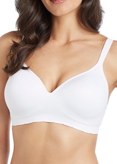 Ellen Tracy Seamless Curves Jacquard No Wire Bra in White at Nordstrom Rack