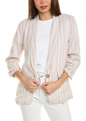 Ellen Tracy Shawl Lapel Linen-Blend Blazer