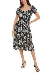 Ellen Tracy Sweetheart Linen-Blend Midi Dress