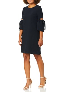 ELLEN TRACY Women's A Line Dress with Cut Out Sleeve