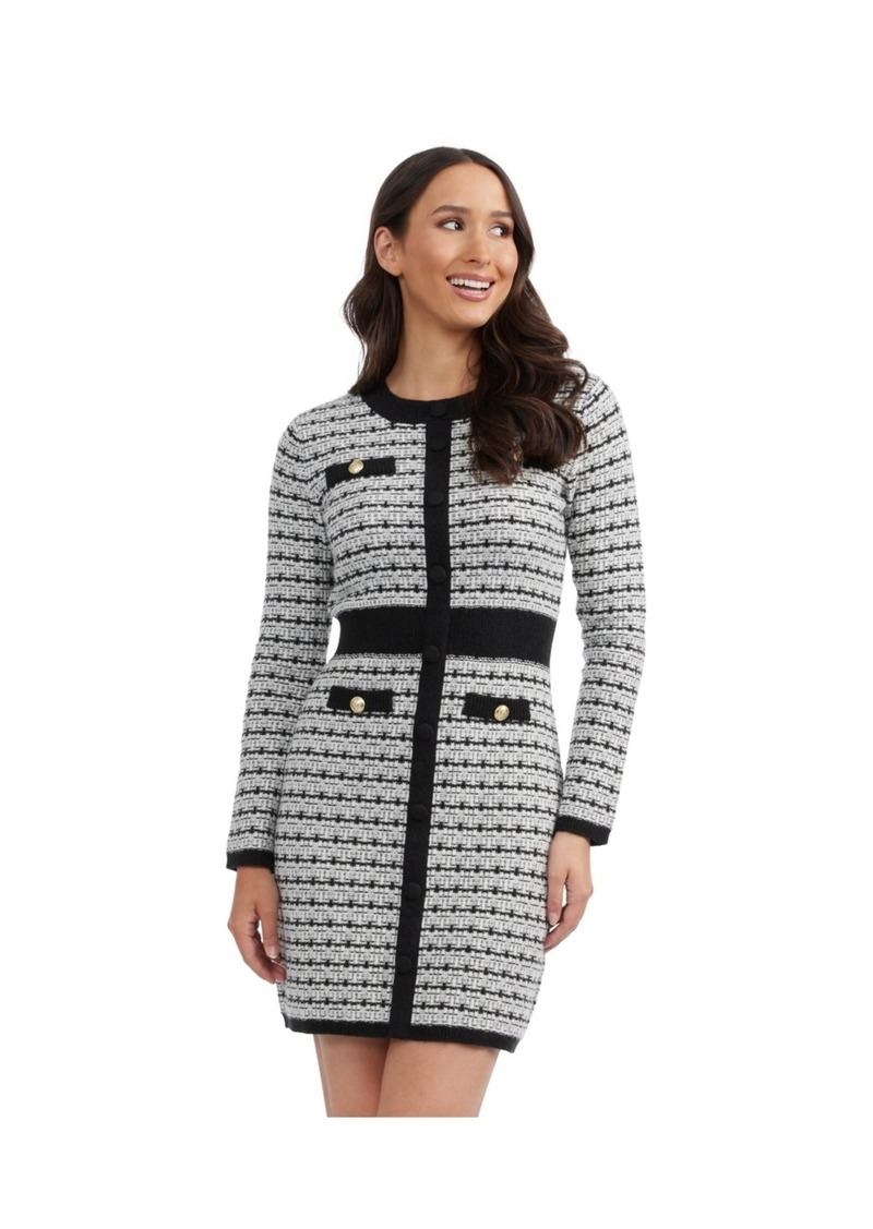 Ellen Tracy Women's Boucle Sweater Dress - Marshmallow