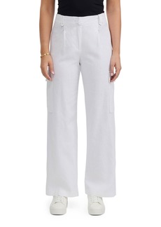 Ellen Tracy Women's Button Front Cargo Pocket Pant - White