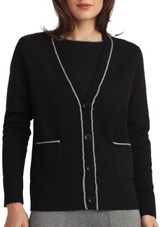 ELLEN TRACY Women's Cardigan Sweater Demi 4-Button V-Neck Ladies Light Long Sleeve Top for Summer and Fall