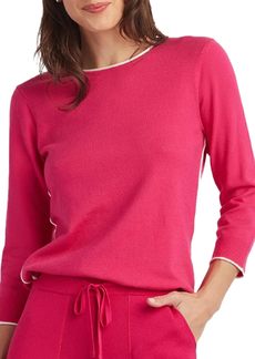 ELLEN TRACY Women's Crew Neck Sweater Blair Long Sleeve Pullover Crewneck Top
