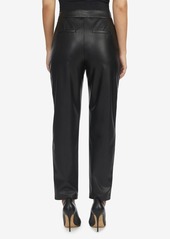 Ellen Tracy Women's Faux Leather Pull On Pants - Black