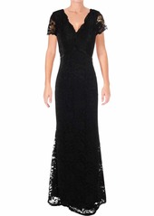 ELLEN TRACY Women's Lace Gown with Scallopped Edges