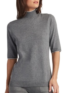 ELLEN TRACY Women's Mock Neck Sweater Carlee Elbow Sleeve Turtleneck Pullover Shirt Top