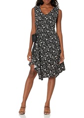 ELLEN TRACY Women's Petite Ruched Dress Mini Silhouette-Bl PXL