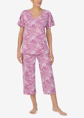 Ellen Tracy Women's Short Sleeve 2 Piece Pajama Set - Pink Multi