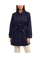 Ellen Tracy Women's Women's Cinched Waist Gillet Trench Coat - Fuchsia