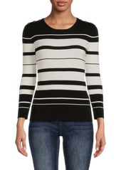 Ellen Tracy Striped Ribbed Top