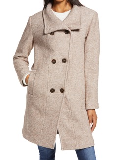 Ellen Tracy Double Breasted Wool Blend Coat in Taupe at Nordstrom