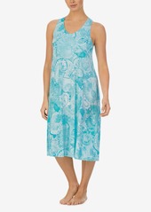 Ellen Tracy Women's Long Sleeveless Nightgown - Multi Leaf